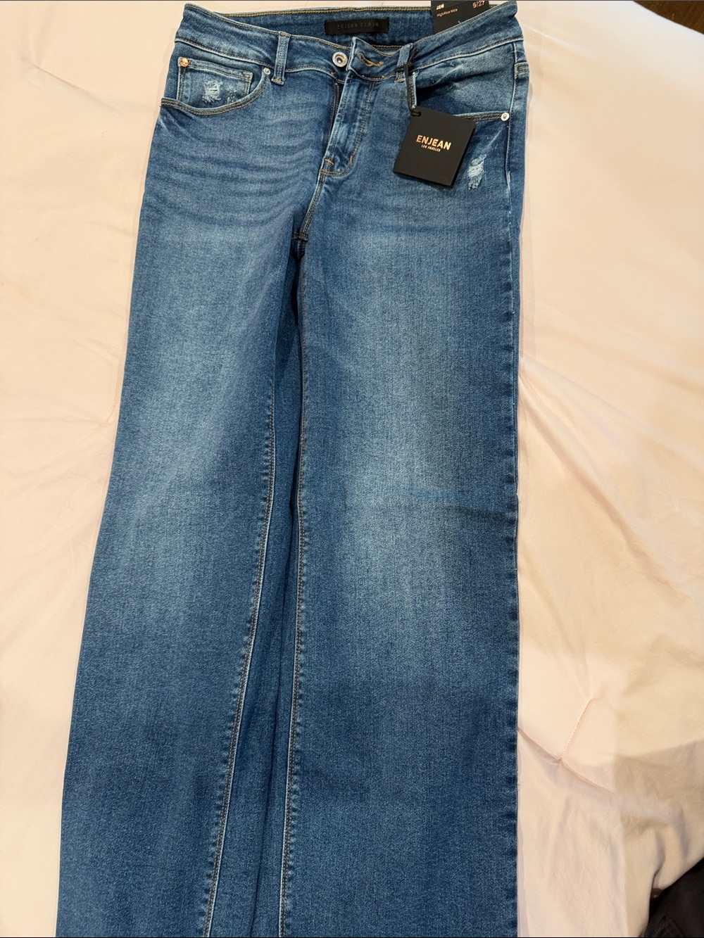 Enjean Women's Wide Leg Jeans - Blue